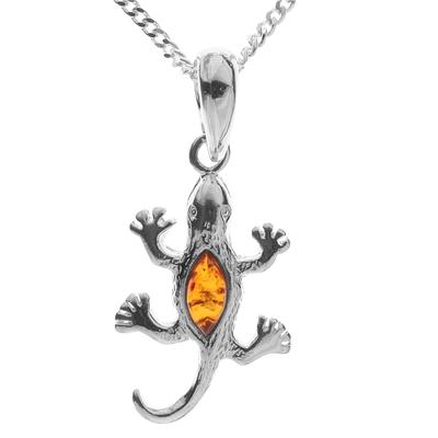 Kette mit Anhänger OSTSEE-SCHMUCK "Ostsee-Schmuck Kette mit Anhänger Salamander" Gr. 60, silber (silberfarben), Halsketten, Damen, 60cm, Silber 925 (Sterlingsilber), L: 42cm Image