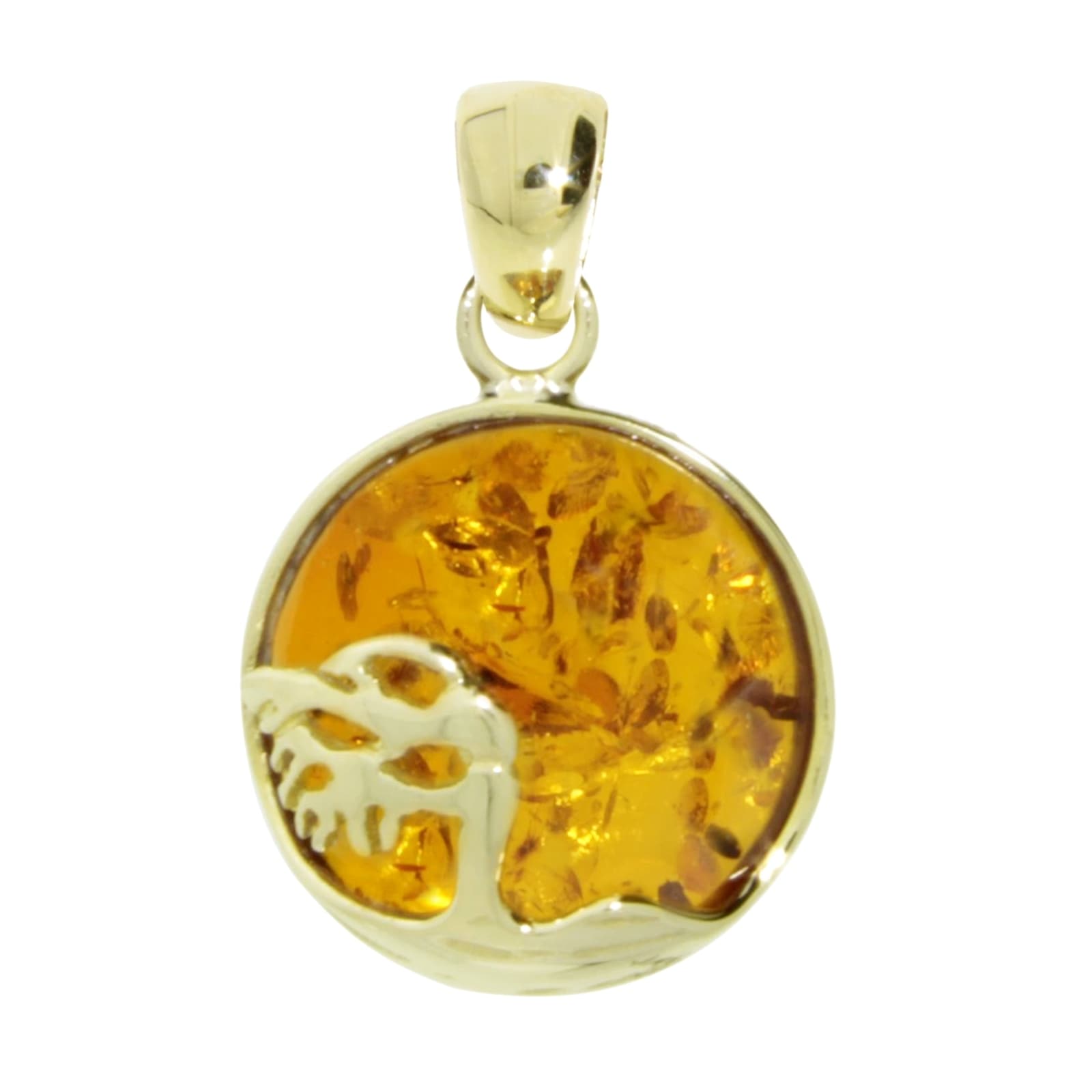 Kettenanhänger OSTSEE-SCHMUCK "Ostsee-Schmuck Anhänger Windflüchter 16 mm", gelb, Schmuckanhänger, Damen, 25 x 16mm, Gelbgold 333, 2,1 g, Kettenanhänger