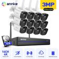 3MP Kit di sorveglianza wireless telecamere di sorveglianza WiFi a 16 canali, rilevamento umano