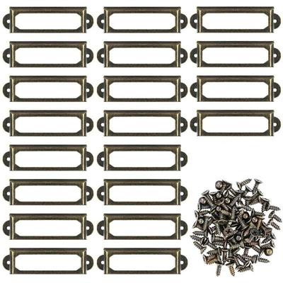 20 Pcs Vintage Etikettenrahmen aus Metall Etikettenhalter 60x17mm mit Schraube Image