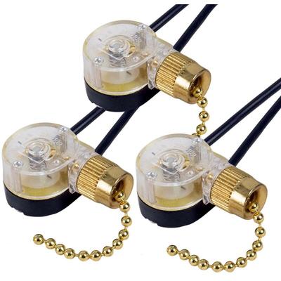 3pack deckenventilator lichtschalter ze-109 lüfterschalter deckenzugschalter (messing) Image