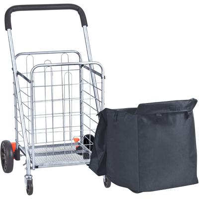 Mophorn - faltbarer Einkaufswagen, bis zu 200 lbs Tragkraft, Einkaufswagen mit drehbaren Image