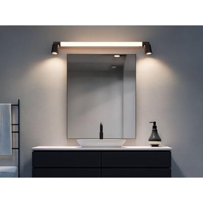 Trio - led Bad Spiegelleuchte enrico mit 2 Strahlern & Schalter, Schwarz b: 90cm Image