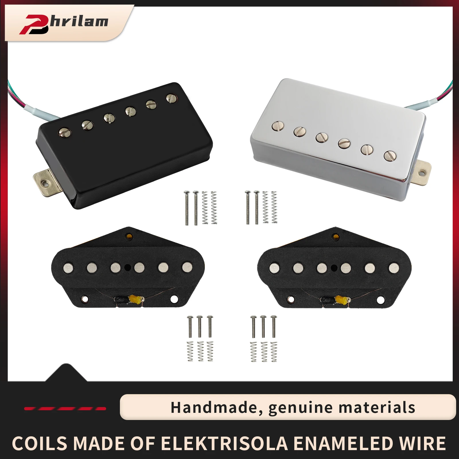 Alnico 5-Doppelspulen-Gitarren-LP-Hals-Tonabnehmer im modernen Stil und Vintage-Tonabnehmer-Set für E-Gitarre TL, geeignet für TL-Stil Image