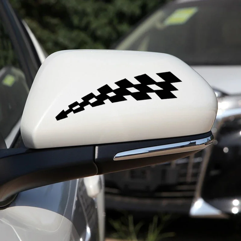 Racing F1 Autoaufkleber mit karierter Flagge – reflektierende JDM-Aufkleber für Kotflügel, Spiegel, Stoßstange, Motorrad, Kratzhülle Image