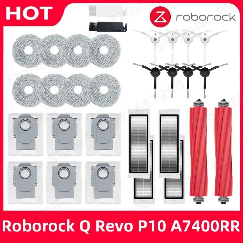 Roborock Q Revo / P10 A7400RR Ersatzteile Hauptseitenbürste Hepa-Filter Mopptücher Staubbeutel Roboterstaubsauger Reiniger Zubehör Image