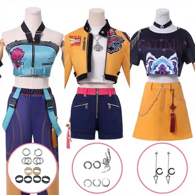 Kpop Dämonenjäger Cosplay Kostüme für Frauen Anime Film Huntrix Rumi Zoey Mira Kostüm Halloween Party Uniform 2025 Image