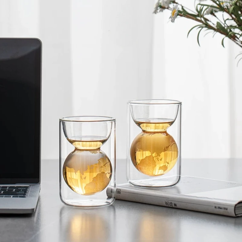 Doppels chicht Isolierglas Wasser Tasse nach Hause Anti Verbrühung kreative Erde Tasse Männer und Frauen High-End persönliche Tee tasse Image