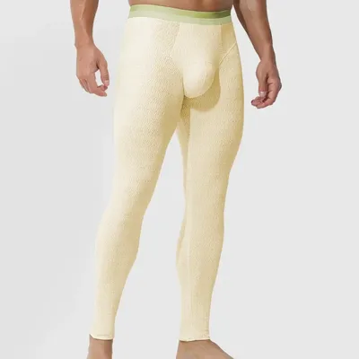 Lange Unterhosen für Herren, einzelne dünne Herbst-/Winter-Leggings, Thermohosen, Herren-Linienhosen, trendige Unterwäsche, Baby-Baumwollhosen Image