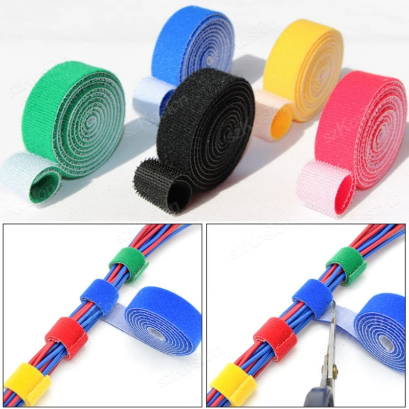 DIY wieder verwendbare Nylon Kabelbinder Manager Wickler Kabel clip Krawatten Hakens ch laufe Riemen Band Draht band Dichtung Büro Desktop-Management Image