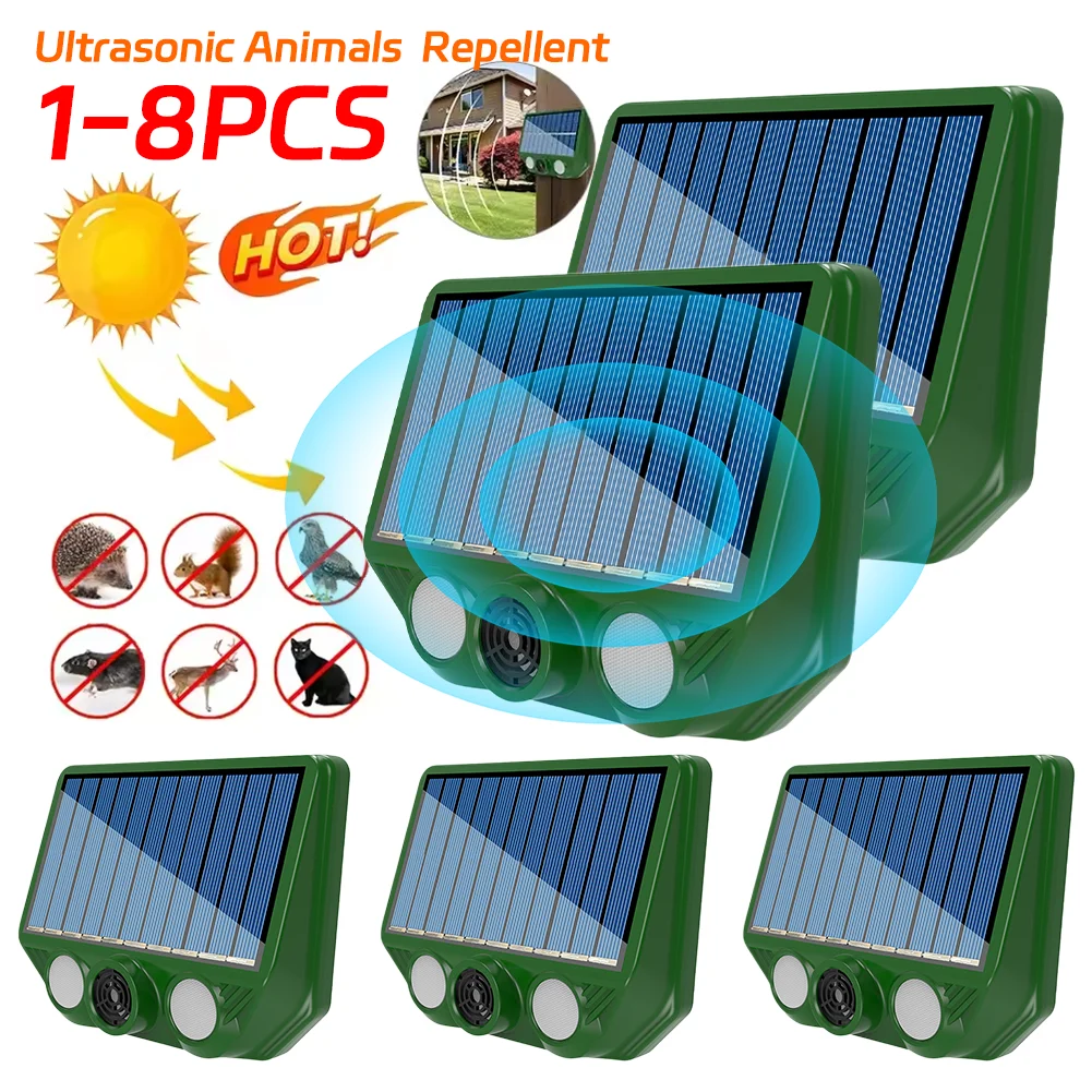 Multifunktionale Ultraschall Fuchs Abschreckung Gerät Infrarot Solar Vögel Repeller Wasserdicht PIR Bewegungsmelder Gartenarbeit Liefert