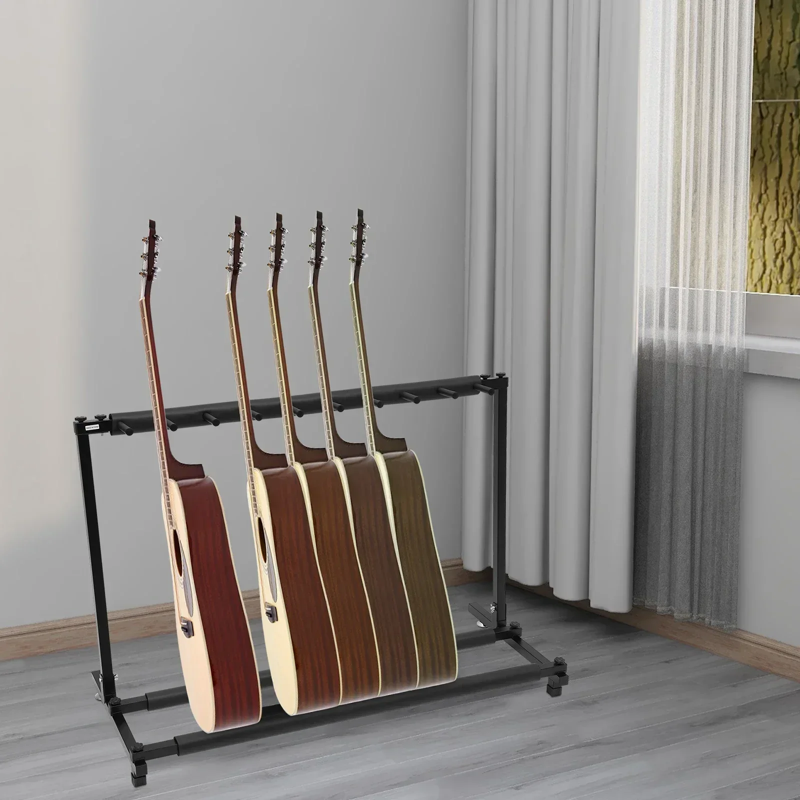 Gitarrenständer mit 9 Fächern, faltbar, tragbar, Multi-Ständer, Multi-Gitarrenständer mit Halterpolsterung für E-Gitarren