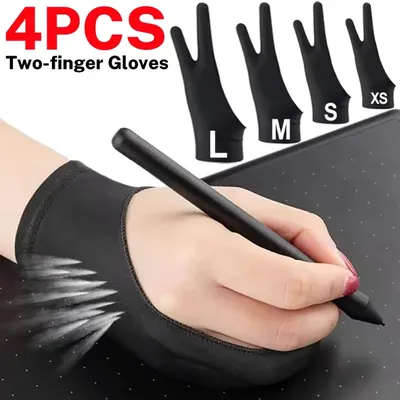 Two-finger Artists Gloves Palm Rejection Gloves for Drawing Pen Display Paper Art Painting Sketching iPad Pencil Graphics Tablet