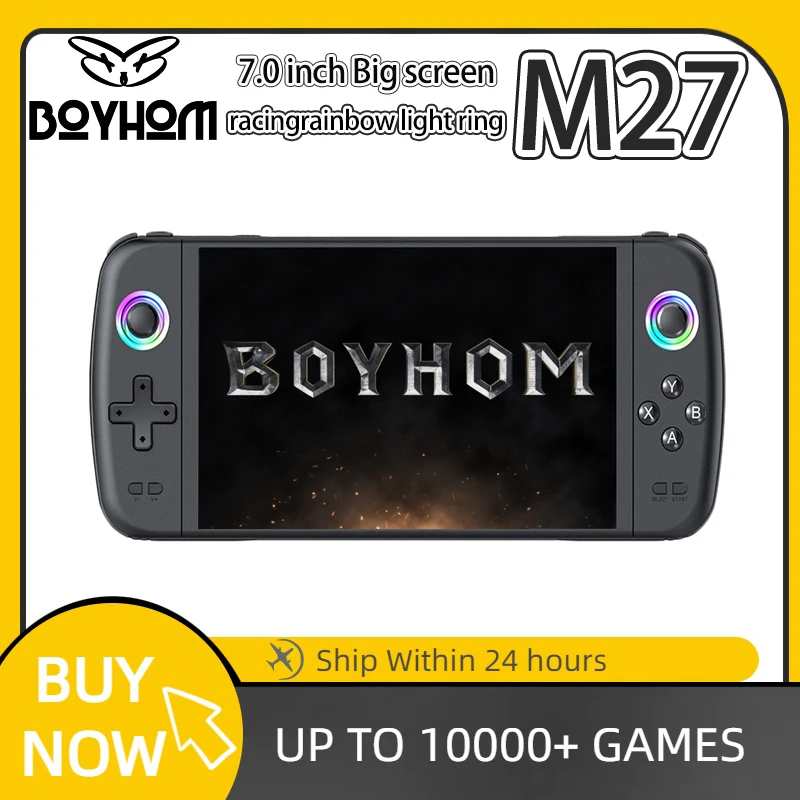 7-Zoll-IPS-Bildschirm NEU M27 Handheld-Spielekonsole Emuelec System Joystick RGB Lightning Retro Videospiel Consola Player Geschenk