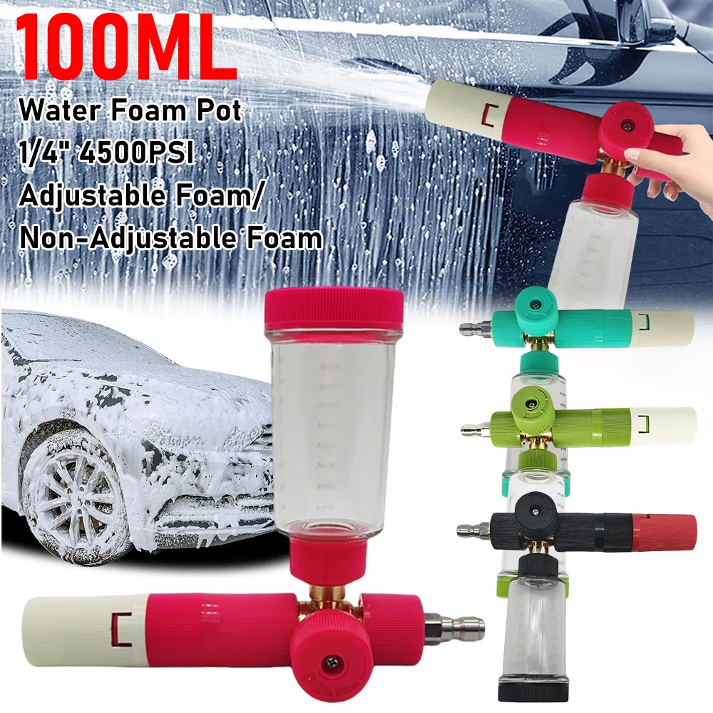 100 ml Autowasch-Wasserpistole mit 1/4 Zoll Schnellanschluss, Seifenschaum-Sprühflasche, Hochdruck-Schneeschaumlanze für die Autowäsche ﻿ Image