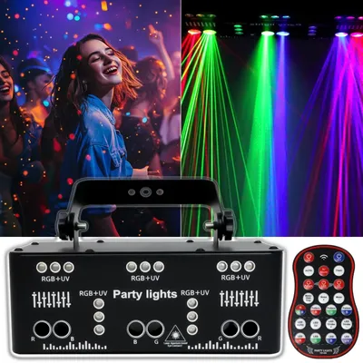 Party Lights DJ Disco Light,21 Lens Stage Lighting Support DMX512 and Sound Activated with Remote Control ,Birthday,Bar, KTV