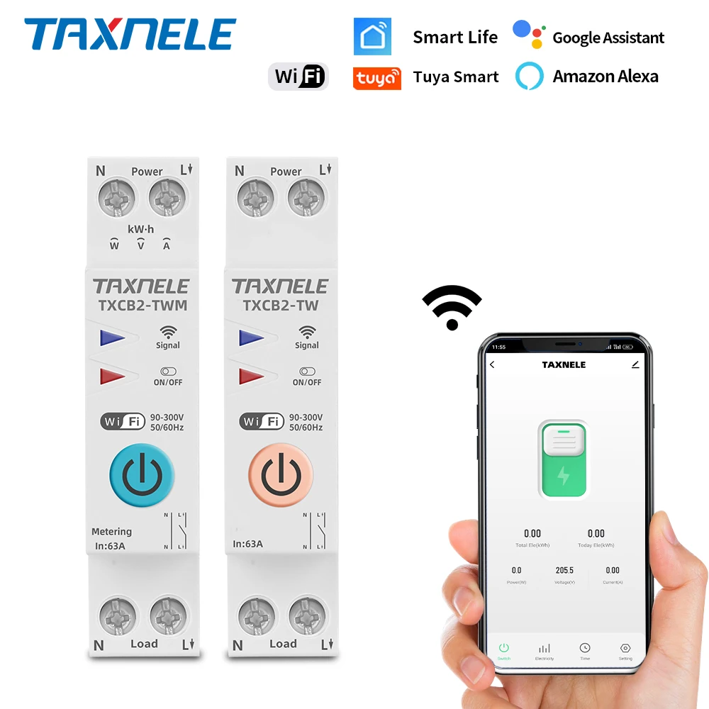 1P + N WIFI Smart Switch contatore di energia KWh misurazione monitoraggio interruttore automatico timer relè MCB TUYA Smart Life 110VAC 230VAC