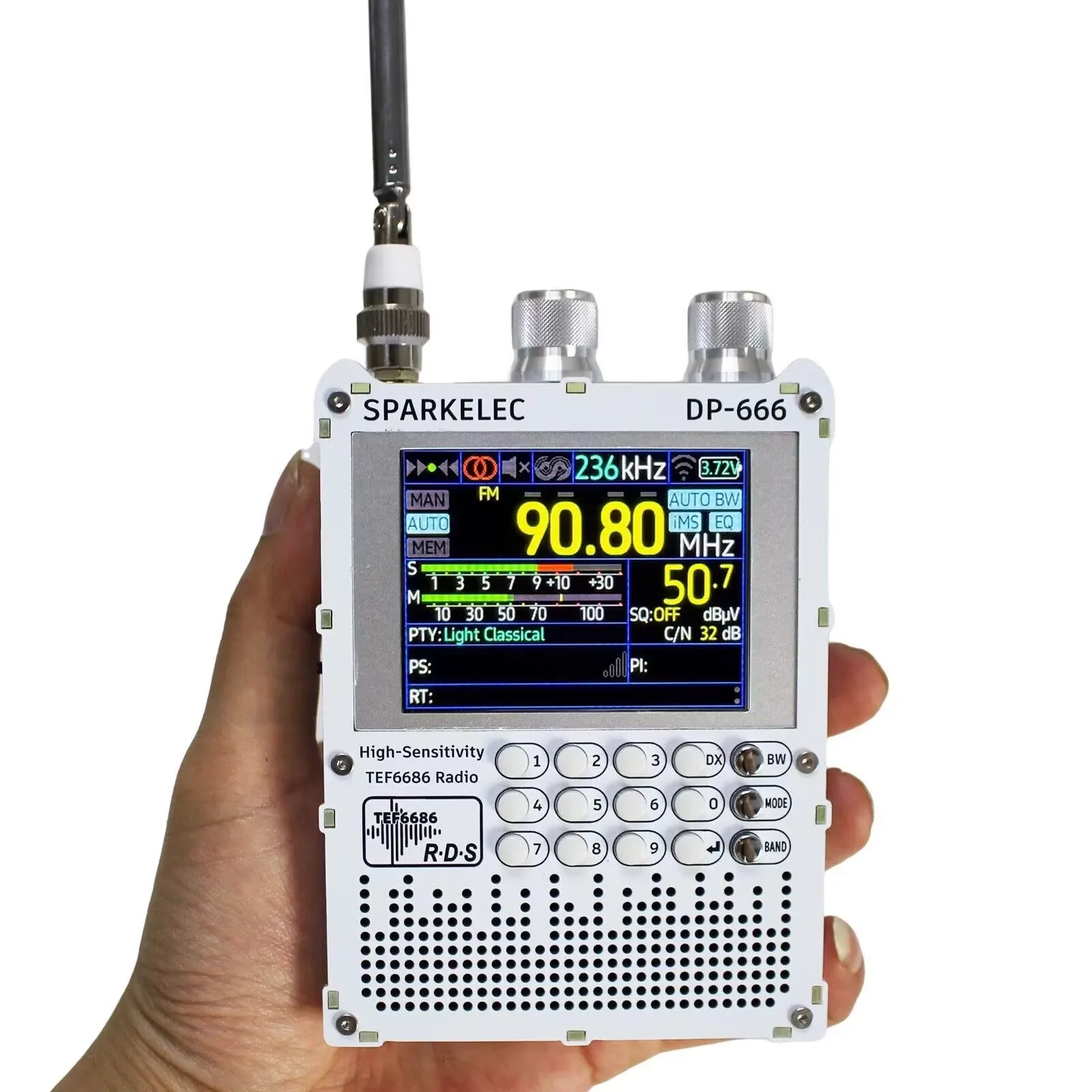 DP-666 TEF6686 Radio Hohe Empfindlichkeit FM AM Kurzwelle 2,8 Zoll IPS Touch LCD Bildschirm 5000 mAh FM LW MW SW Vollband DSP Radio Image