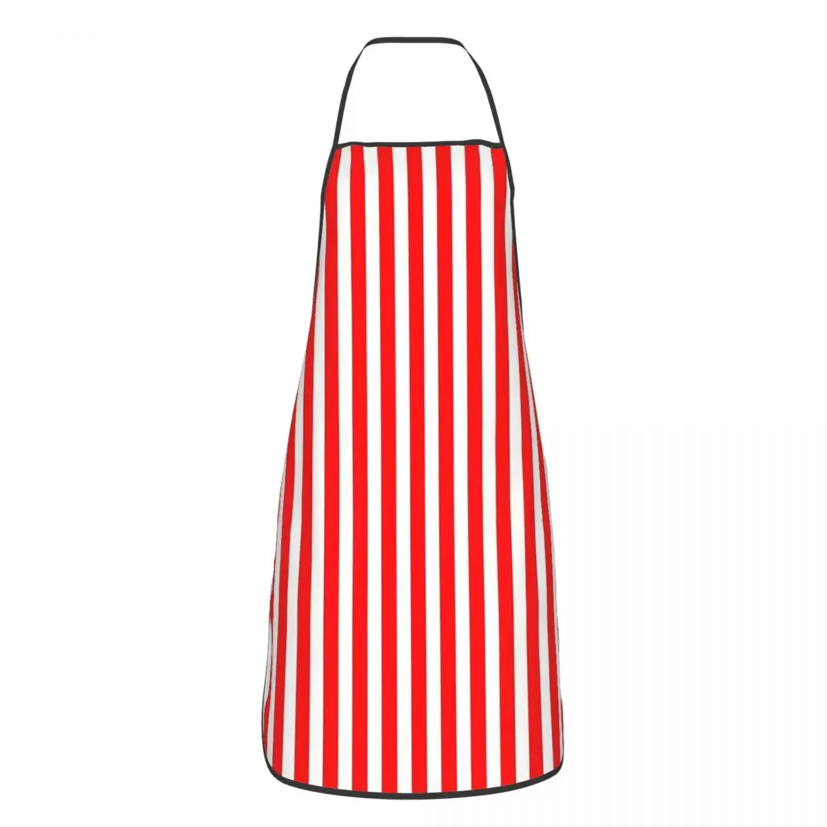 Classic Red And White Vertical Stripes Apron for Women Men Kitchen Chef Cooking Tablier Household Bib Baking Cleaning Adult