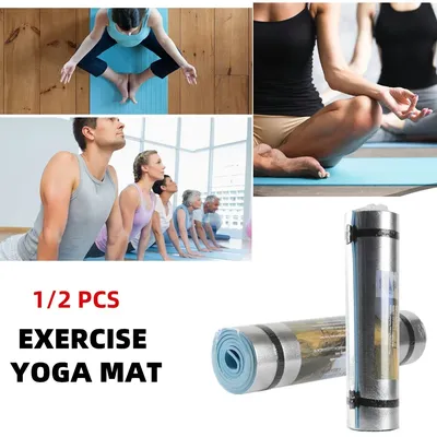 6 mm 71 x 20 Zoll dicke EVA-Yogamatte, feuchtigkeitsbeständig, multifunktional, leicht, Aluminium, Outdoor-Camping-Picknickmatte