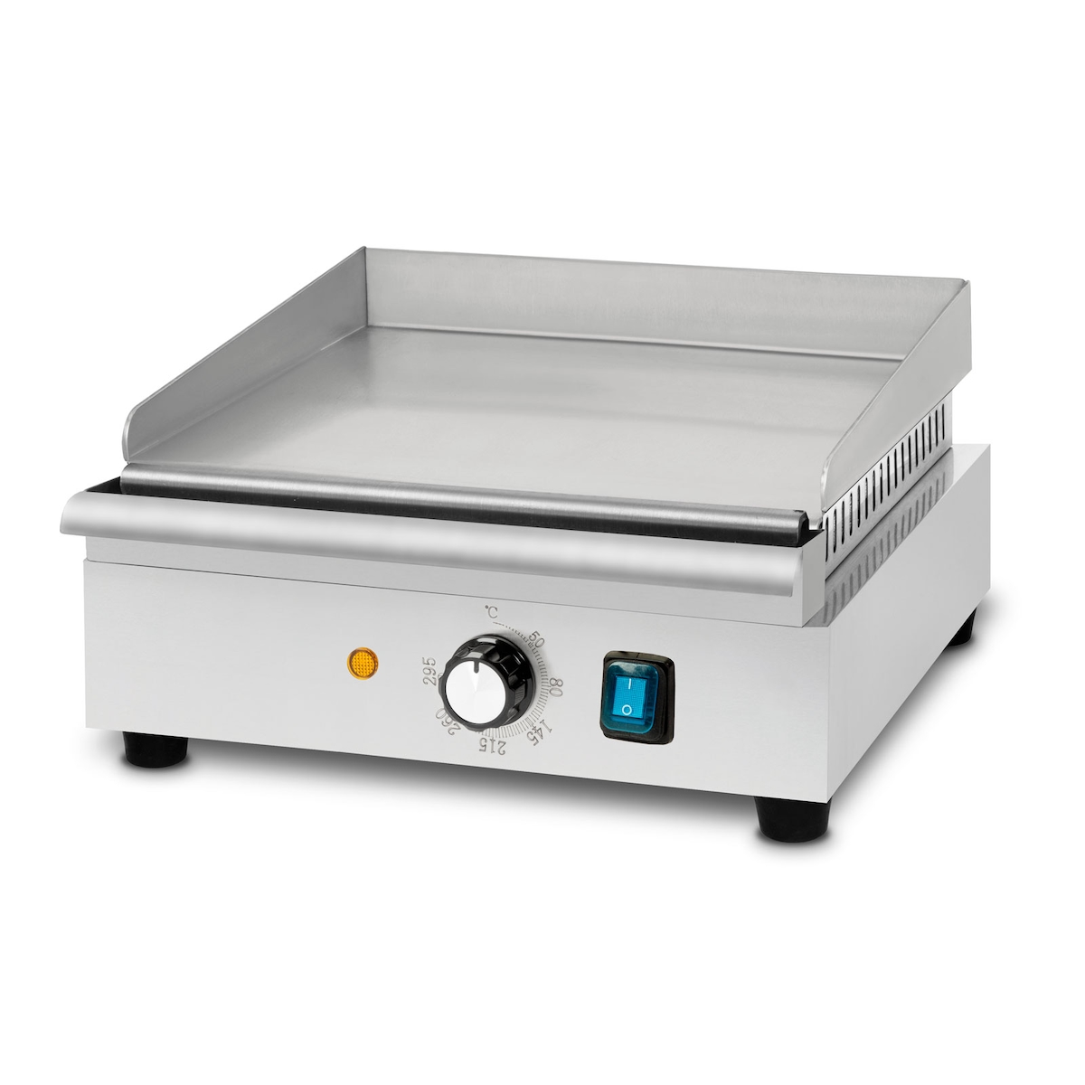 VERTES Grillplatte Bratplatte Plancha Grill Elektrisch 1400W aus Edelstahl Grillfläche Glatt 32x26cm, Thermostat, Temperatur 50-300°C Image