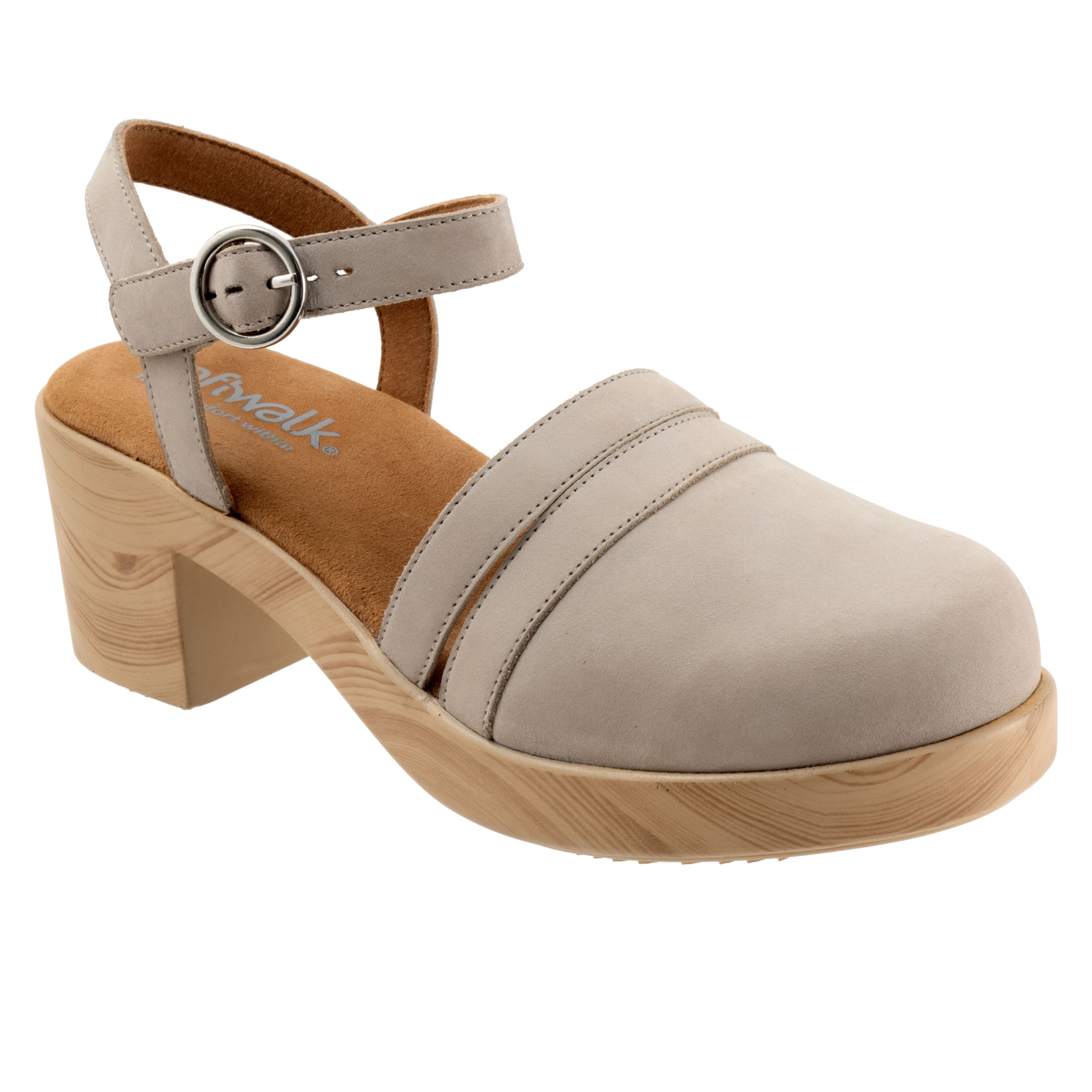 Women's Fillmore Clog by SoftWalk in Mid Grey Nubuck (Size 10 M)