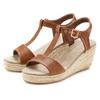Sandalette LASCANA "Sommerschuh", Damen, Gr. 38, braun, Obermaterial: 100% Lederimitat. Futter: 100% Textilmaterial. Decksohle: 100% Textilmaterial. Laufsohle: 100% Synthetik, unifarben, feminin, Schuhe, Sandale, Sommerschuh mit Keilabsatz VEGAN