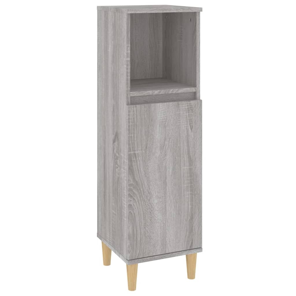 vidaXL Badschrank Grau Sonoma 30x30x100 cm Holzwerkstoff Image