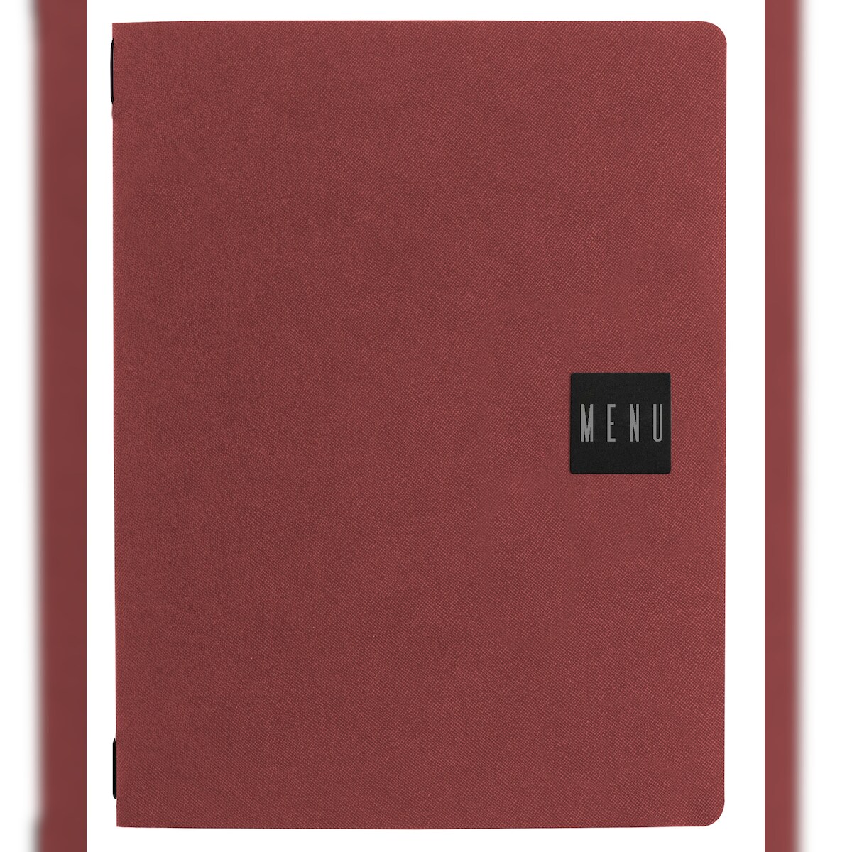 Stil Casa, Set 12 Speisekartenhalter A4, Polyurethan, 24,3x31,6 cm, 3 Innenhüllen, Gummiband, Saffiano Rot. Image