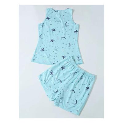Damen Bedrucktes Rundhalsoberteil und Shorts Lounge-Set Image