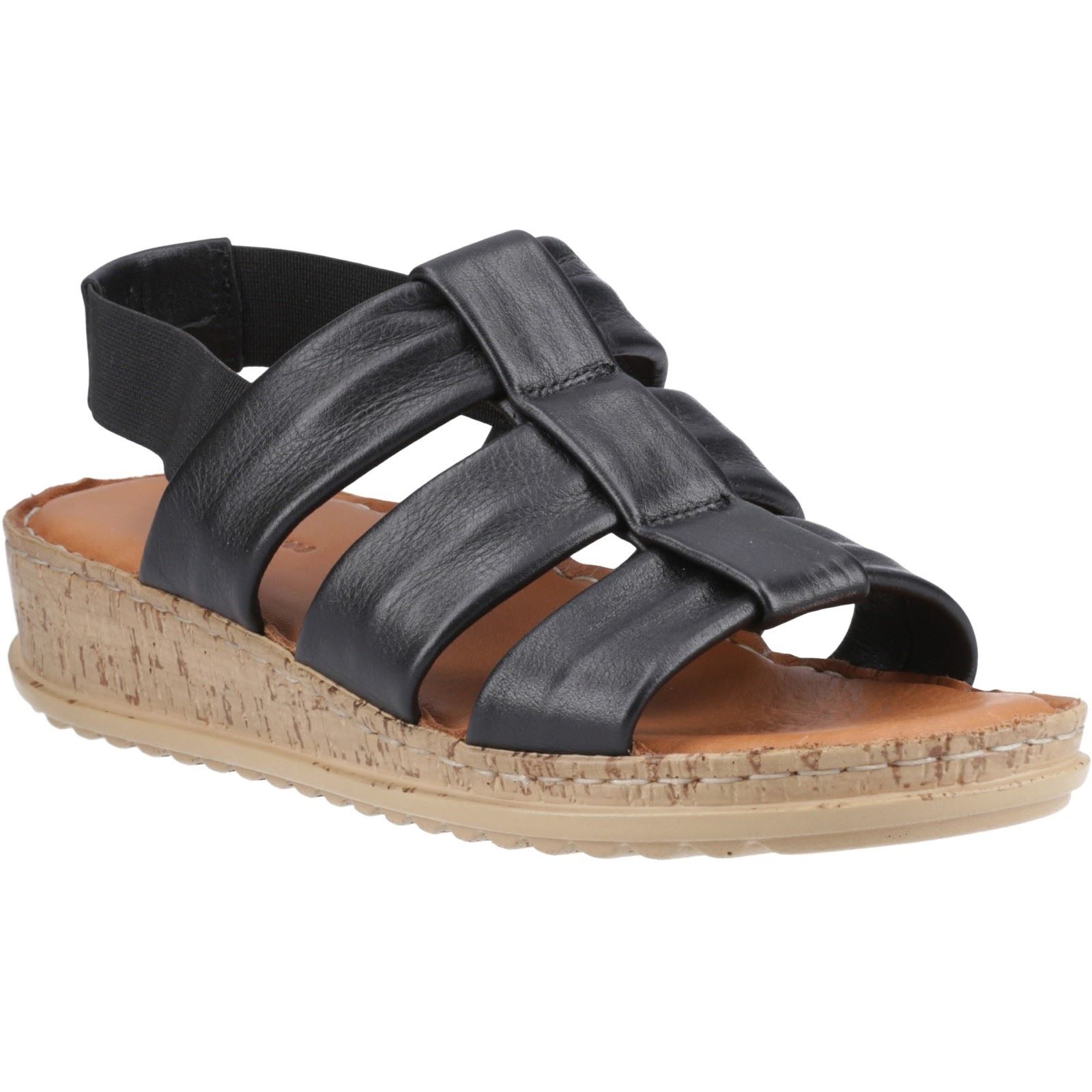 Hush Puppies Eden Gladiator Leder Damen Schwarz Sandalen