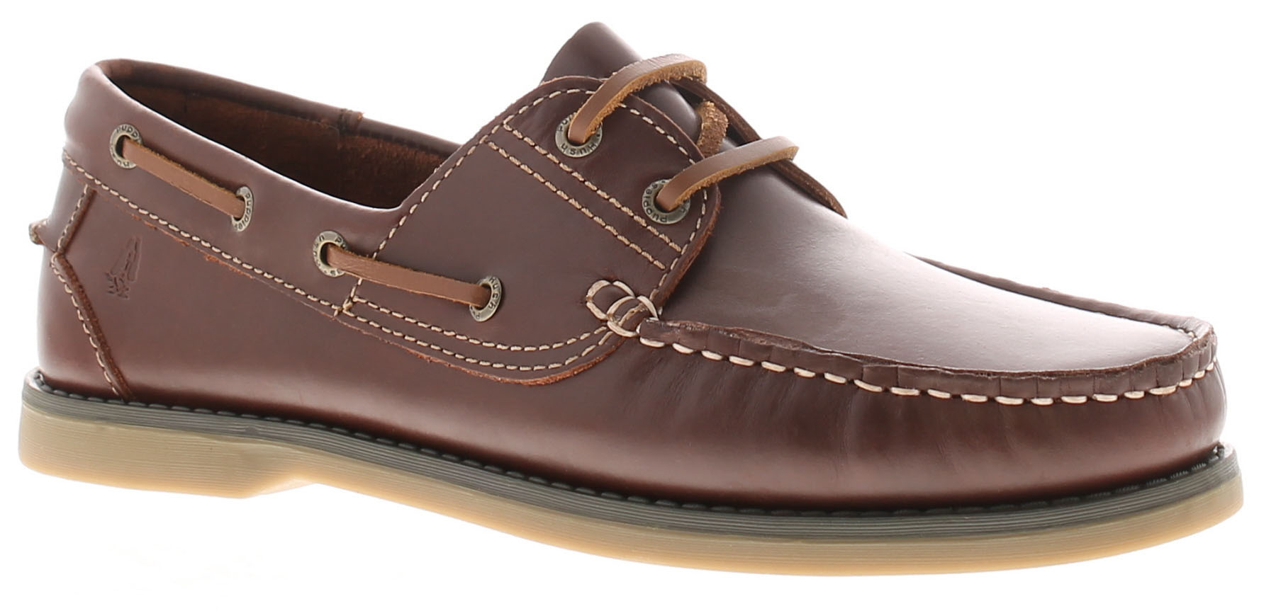 Hush Puppies Herren Bootsschuhe Wilson Bootsschuh Leder Schnürschuh braun