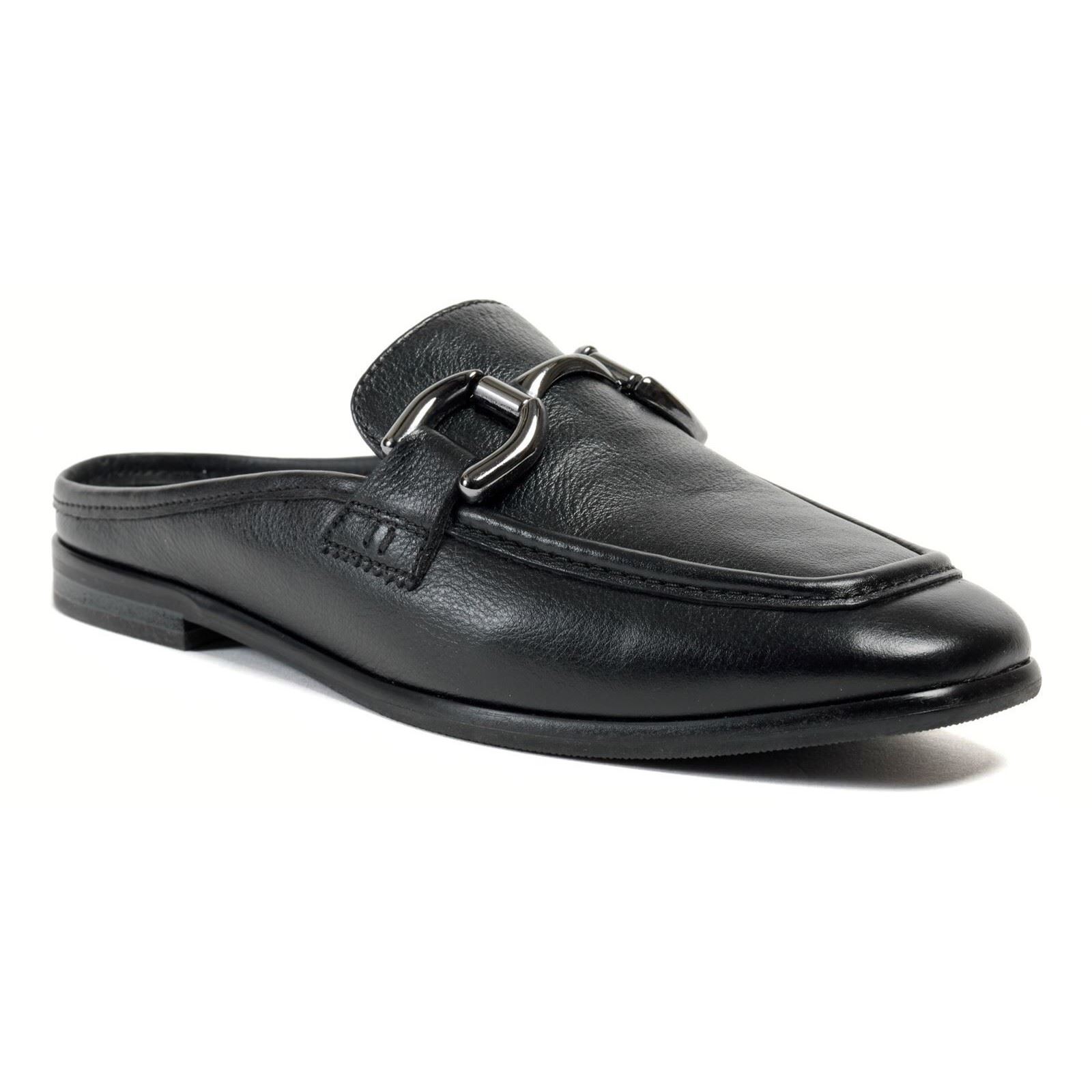 Pod Mila Leder Damen Schwarze Pantoletten