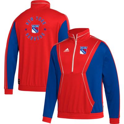 Rote adidas New York Rangers Team Classics Half-Zip-Jacke für Herren Image