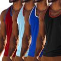 Canotta da uomo in 4 pezzi, canottiera senza maniche, senza maniche, scollo a U, scollo tondo, estivo, tinta unita, tinta unita, alla moda, sportivo, classico, tinta unita, strada, casual, sportivo,