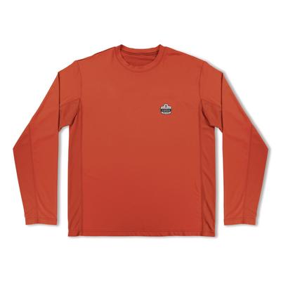 ergodyne Chill-Its 6689 Cooling Long Sleeve Sun Shirt with UV Protection, 3X-Large, Orange (EGO12182)