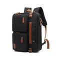 Zaino multifunzione impermeabile da uomo per laptop - borsa da viaggio business in stile vintage, borsa a tracolla con tracolla regolabile, con trolley, perfetta per lavoro, università e viaggi brevi