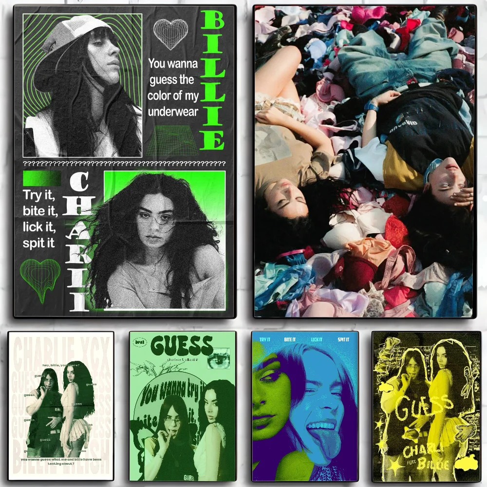 Sänger C-Charli Xcx X Hot B-Billie Poster HD Poster Home Wohnzimmer Schlafzimmer Bar Cafe Art Decor Image