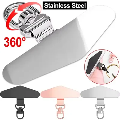 Rotatable Stainless Steel Phone Lanyard Patch Card Anti-lost Hanging Crossbody Wrist Phone Lanyard Gasket Replacement Connectors