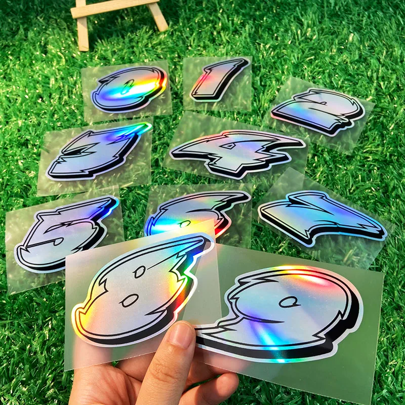 1 Stück 0123456789 Roller-Aufkleber, wasserfest, laserreflektierend, DIY-Vinyl-Aufkleber für Yamaha, Suzuki, Kawasaki, Honda, BMW, KTM, Piaggio Image