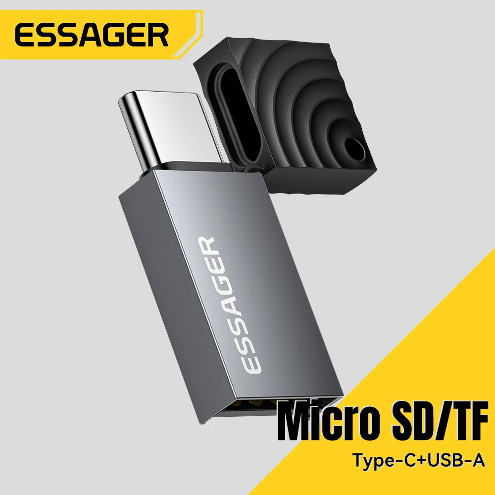 Essager 2-in-1 Mini Typ C USB2.0 Kartenleser-Adapter Micro SD TF Speicherkartenleser für iPhone 16 15 Pro Huawei MacBook iPad Image