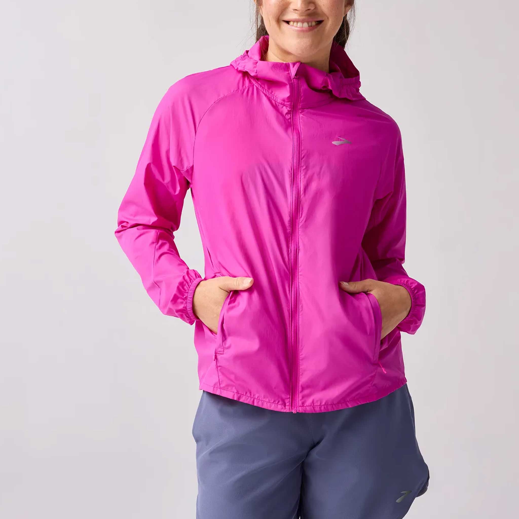 Brooks Canopy Packable Jacket Women's Running Apparel Magenta
