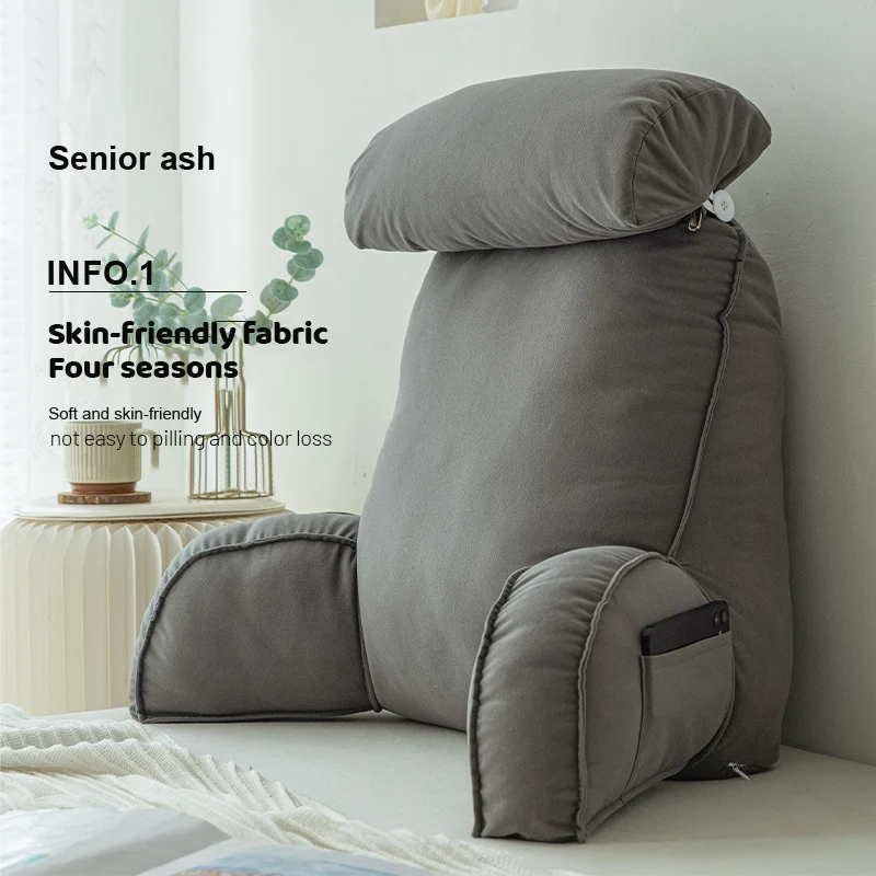 Abnehmbares Nackenstützkissen, großes Lesekissen, abnehmbare Lesekissen für Bett, Rückenlehne, waschbarer Kissenbezug für Uhrenfernseher Image