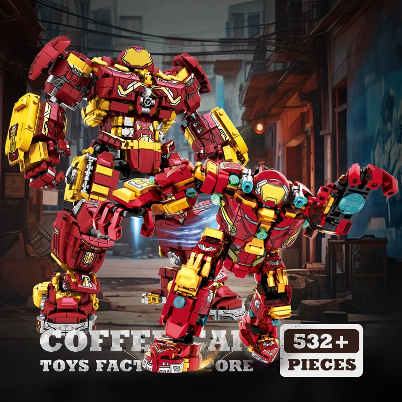 Riesen Roboter Kampf Rüstung Bausteine DIY Kit Mecha Hero MOC Ziegel 3D Modell Action-figuren Spielzeug Erwachsene Kinder Geburtstag Geschenke Image