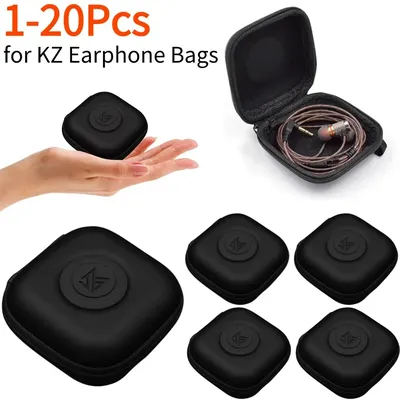 Für KZ Kopfhörer Taschen PU Zipper Lagerung Box Tragbare Halten Lagerung Box Fall Schwarz Geeignet Für Kopfhörer Zubehör Ohrhörer Karte Image