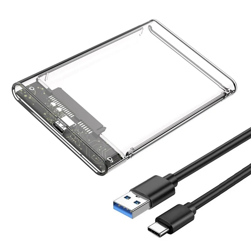 USB 3.0 Festplattenbox Typ C auf SATA III Festplattengehäuse 2,5 Zoll HDD SSD Externes Gehäuse Festplattengehäuse Externes Festplattengehäuse Image