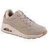 Sneaker SKECHERS "UNO GOLDEN AIR", Damen, Gr. 41, grau (taupe), Lederimitat, sportlich, Schuhe, Freizeitschuh, Halbschuh, Schnürschuh mit Metallic-Einsatz, Topseller