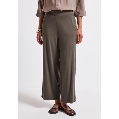 Stoffhose STREET ONE "Style EMEE", Damen, Gr. 34, Länge 26, nomad braun, Web, Obermaterial: 95% Viskose, 5% Elasthan, unifarben, casual, 7/8-Länge, Hosen, 7/8-Länge und seitliche Taschen Image