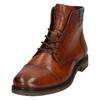 Schnürboots BUGATTI, Herren, Gr. 42, braun (cognac), Leder, Basic, Schuhe, Stiefel, Schnürstiefelette, Business-Boots mit Reißverschluss