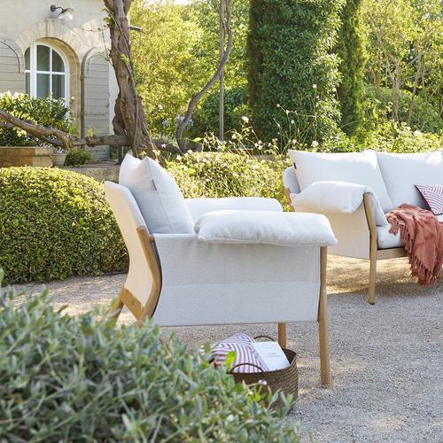 Fauteuil de salon jardin ODEMILIA Gris Aluminium traité époxy, Polyester Hespéride